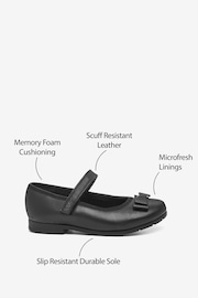 Black Wide Fit (G) School Leather Bow Mary Jane Shoes - Image 6 of 6