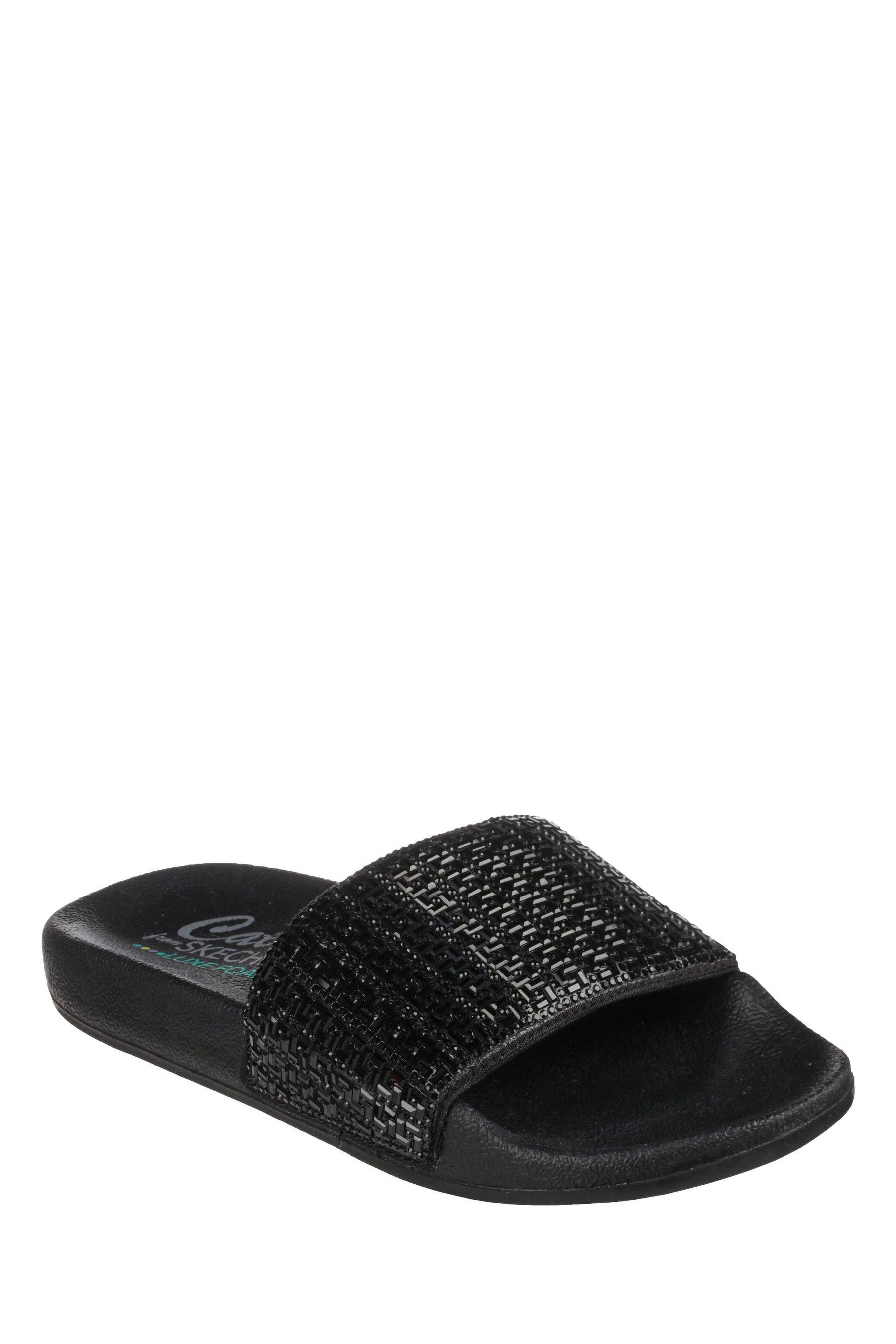 Womens black sparkly skechers sales