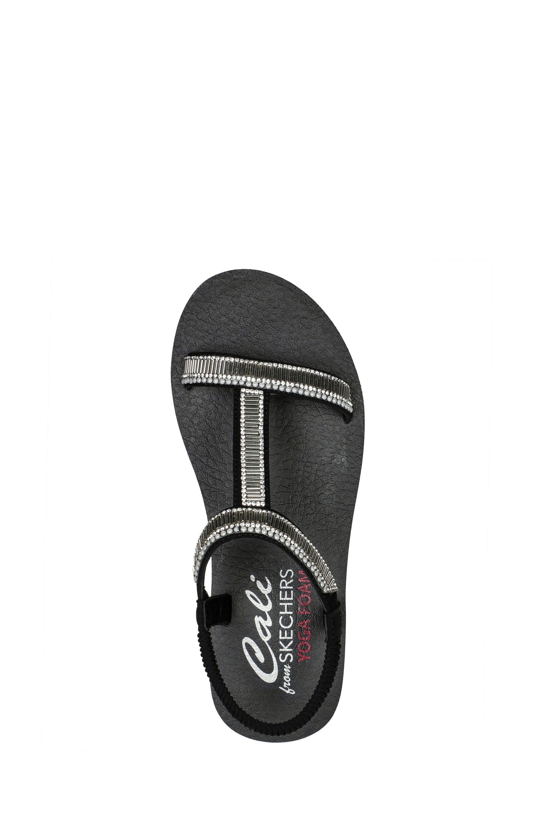 Skechers yoga foam sandals black on sale