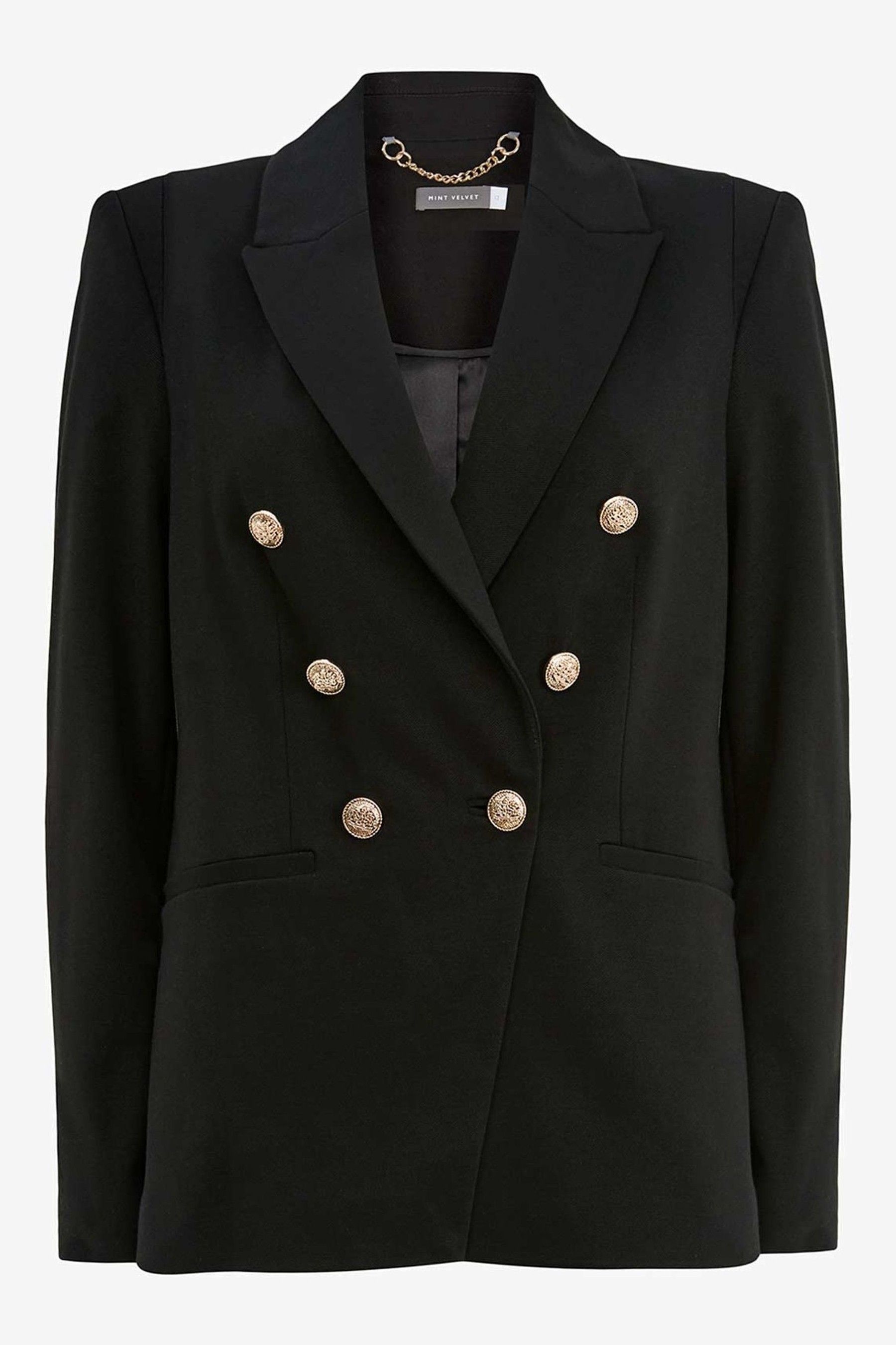 Buy Mint Velvet Black Fitted Military Blazer from Next Luxembourg