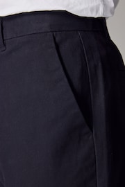 Navy Blue Regular Tapered Fit Stretch Chinos Trousers - Image 6 of 7