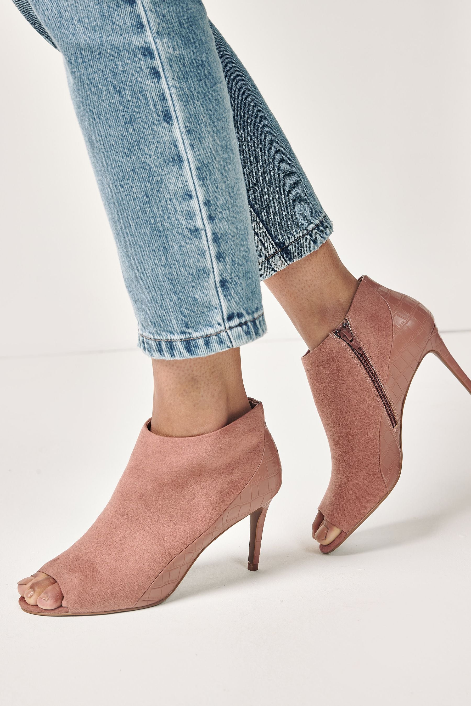 Buy Nude Forever Comfort Open Toe Heeled Shoe Boots from Next Luxembourg