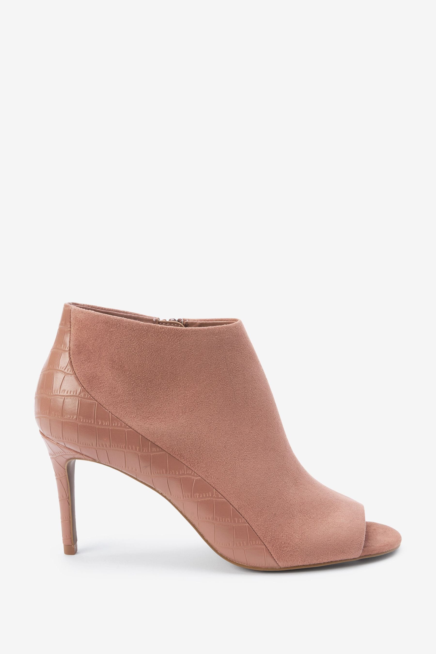 Open toe nude booties clearance
