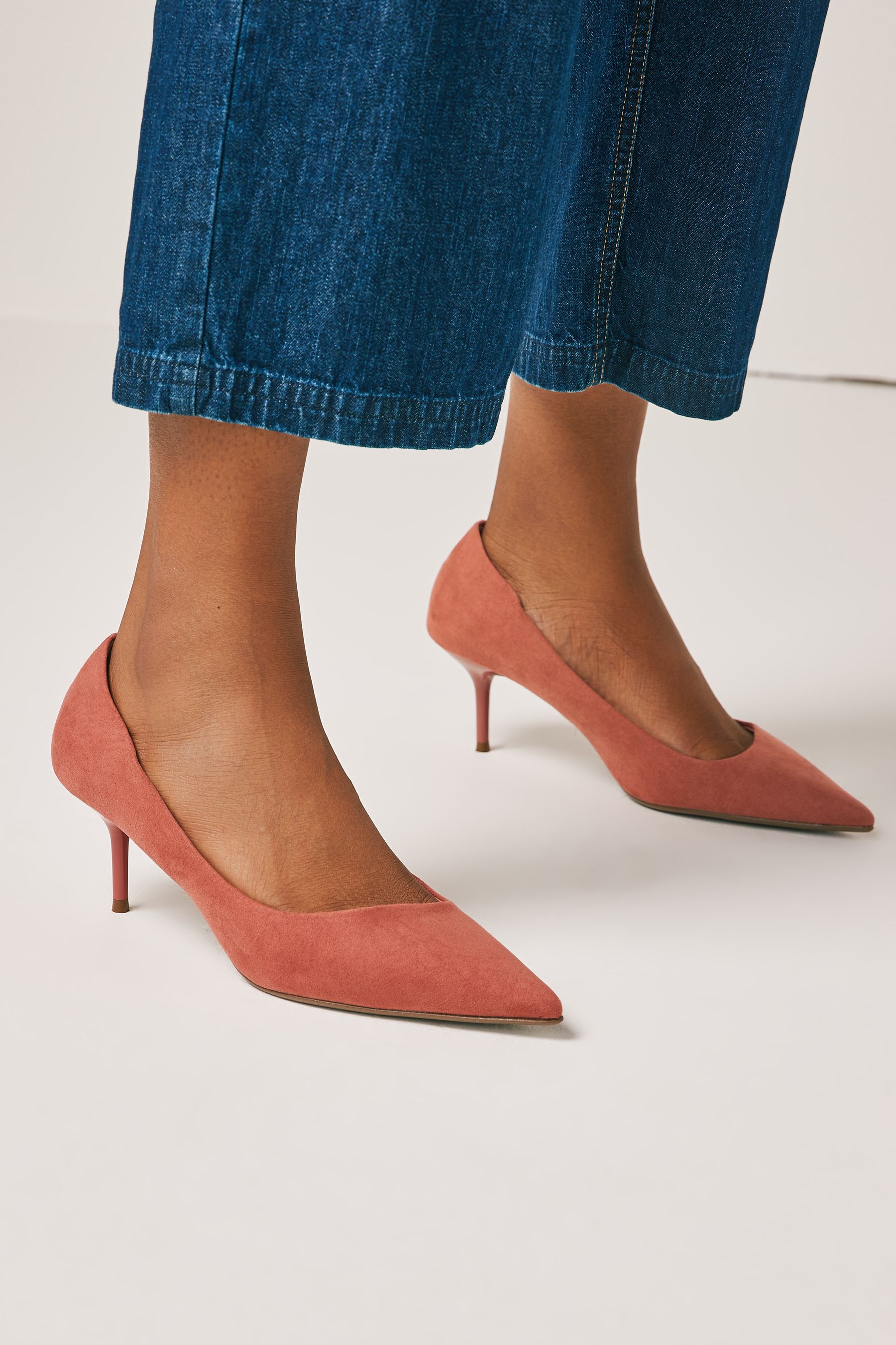 Buy Rose Pink Regular Wide Fit Forever Comfort Asymmetric Kitten Court Shoes from Next Luxembourg