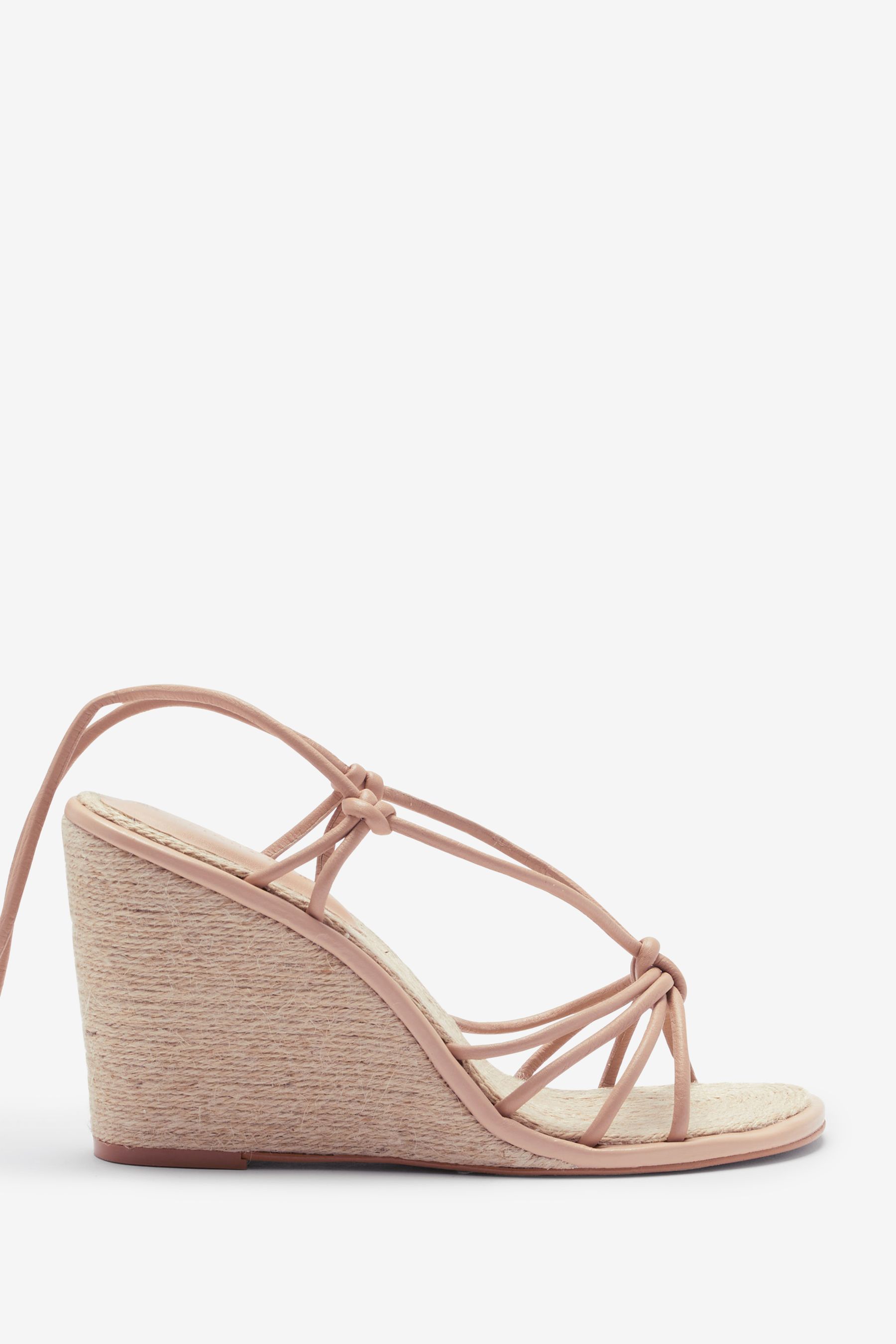 Buy Camel Brown Signature Strappy Espadrille Wedges from Next Luxembourg