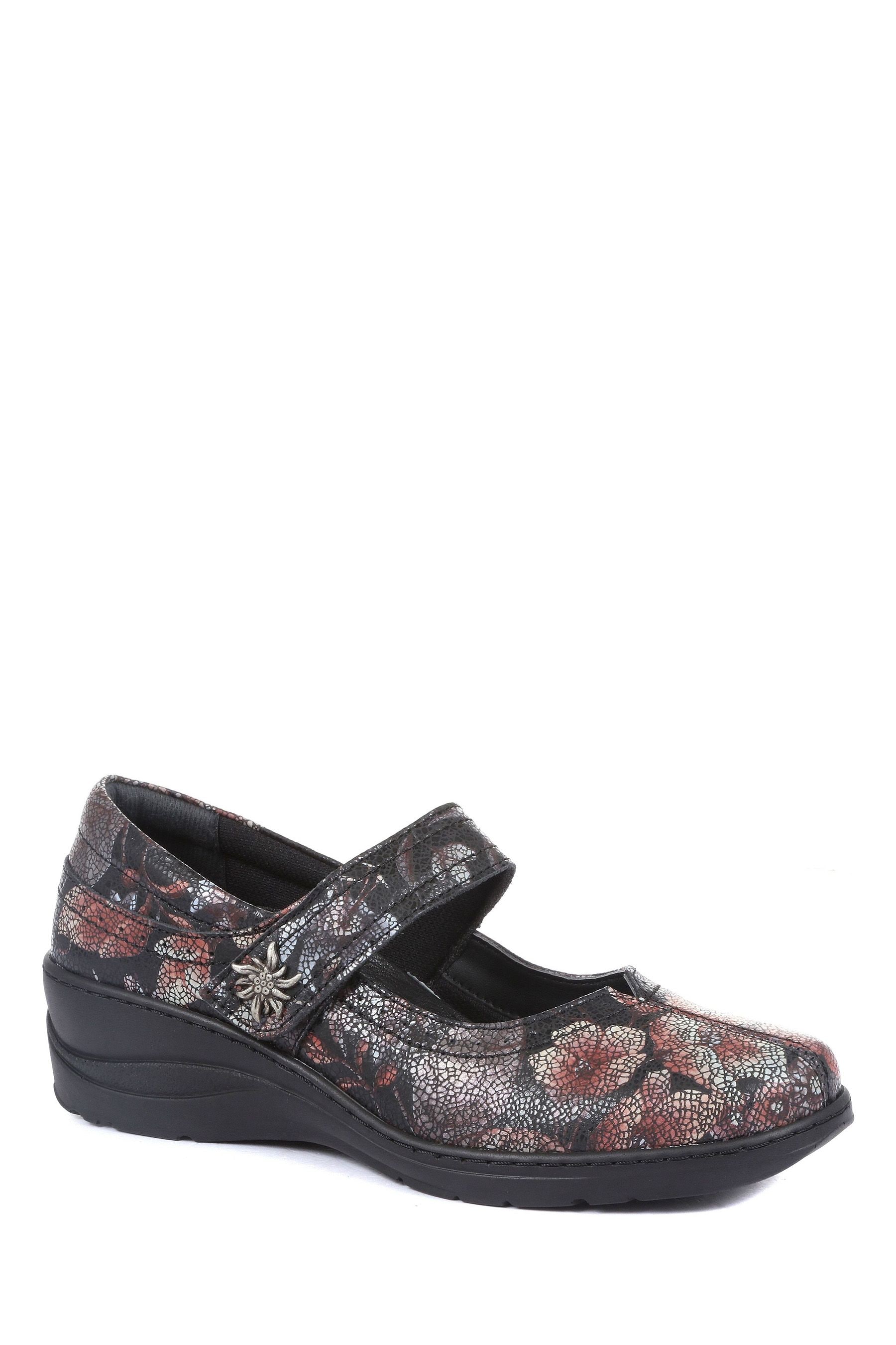 Buy Loretta Ladies Black Leather Wide Fit Mary Jane Shoes from Next Luxembourg