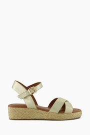 Dune London Gold Wide Fit Linnie Cross-Strap Flatform Sandals - Image 3 of 6