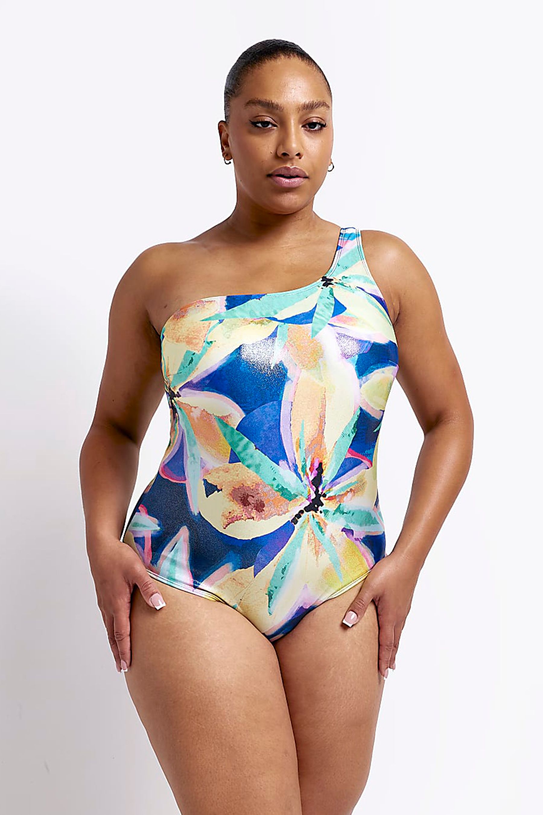 Plus size one shoulder swimsuit deals