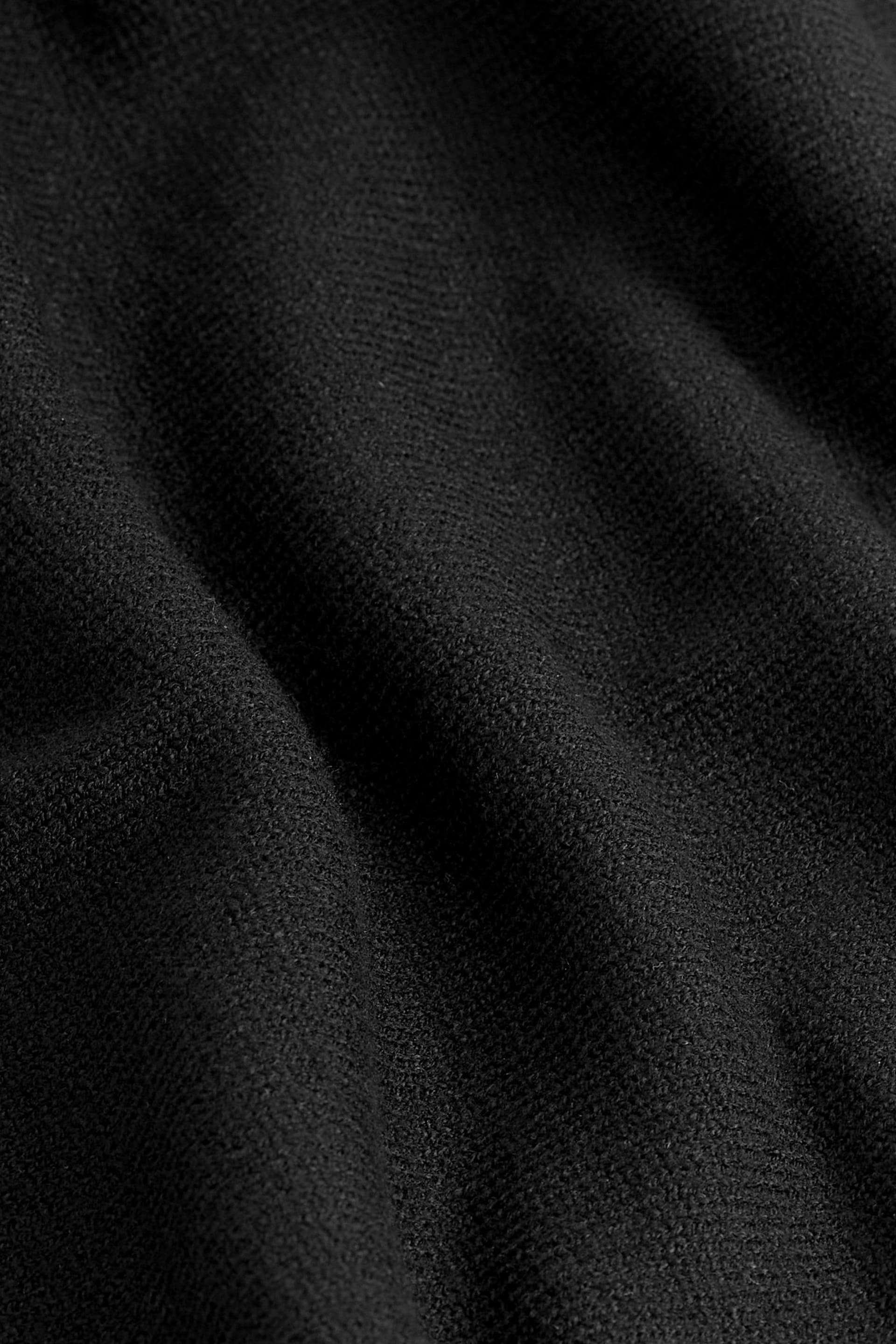 Black Rib Knit High Neck Midi Jumper Dress - Image 6 of 6