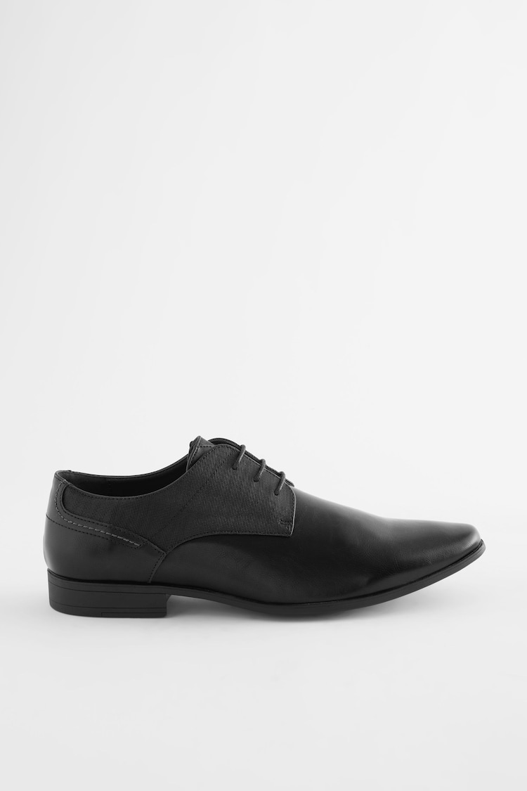 Black Wide Fit Derby Shoes - Image 2 of 5