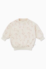 MORI Cream Organic Cotton Duck Print Sweatshirt - Image 4 of 4