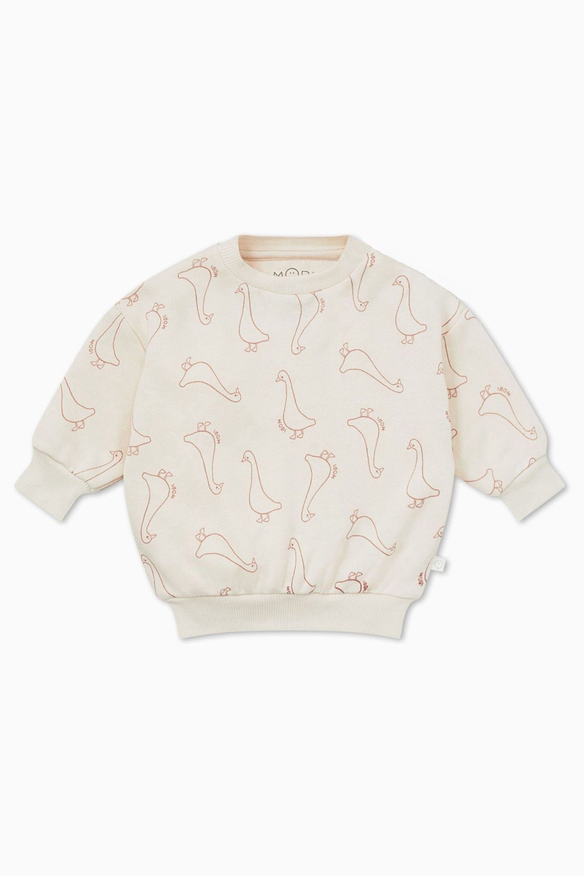 MORI Cream Organic Cotton Duck Print Sweatshirt - Image 4 of 4