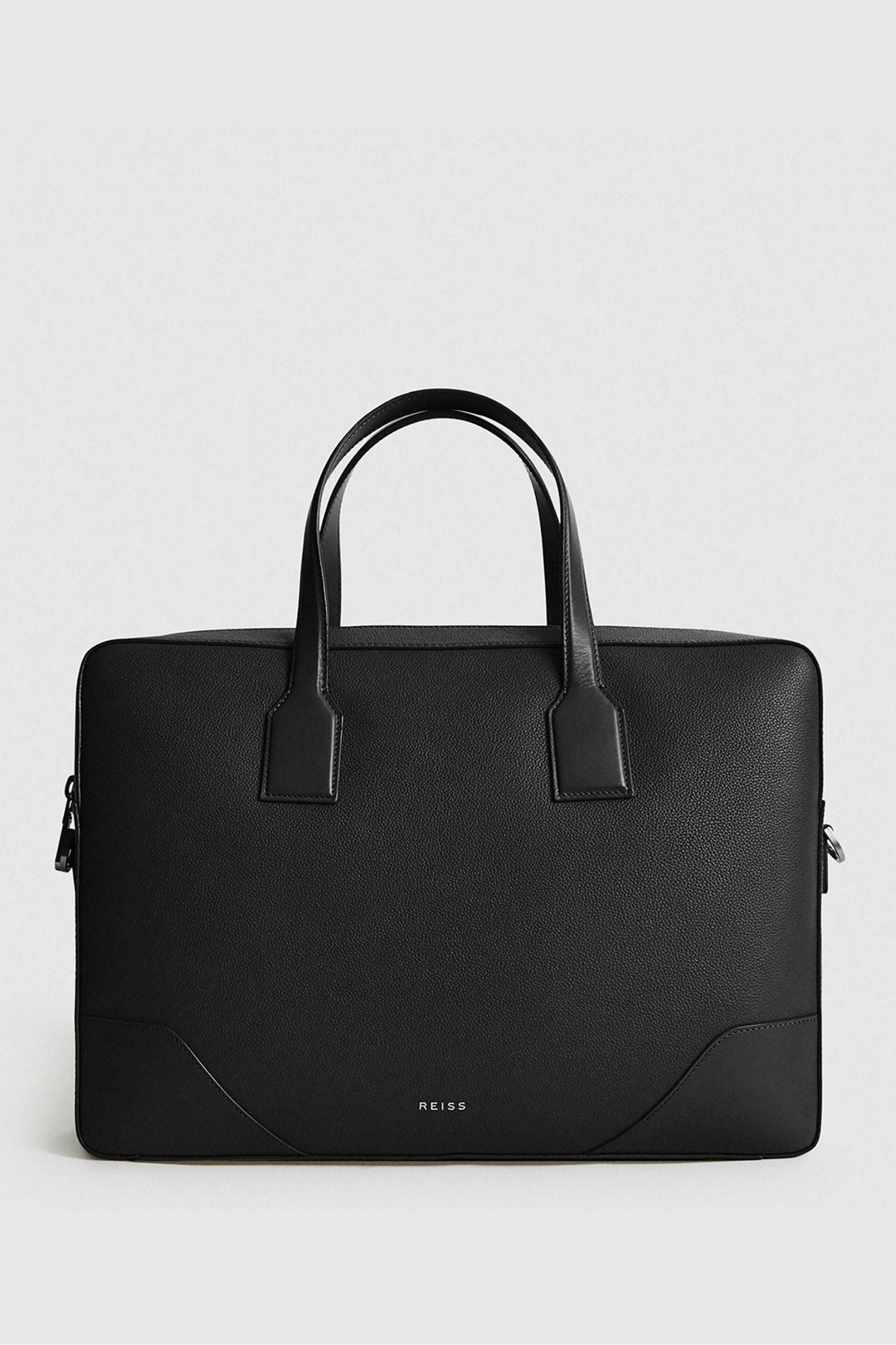 Reiss Black Elliott Leather Briefcase - Image 1 of 5