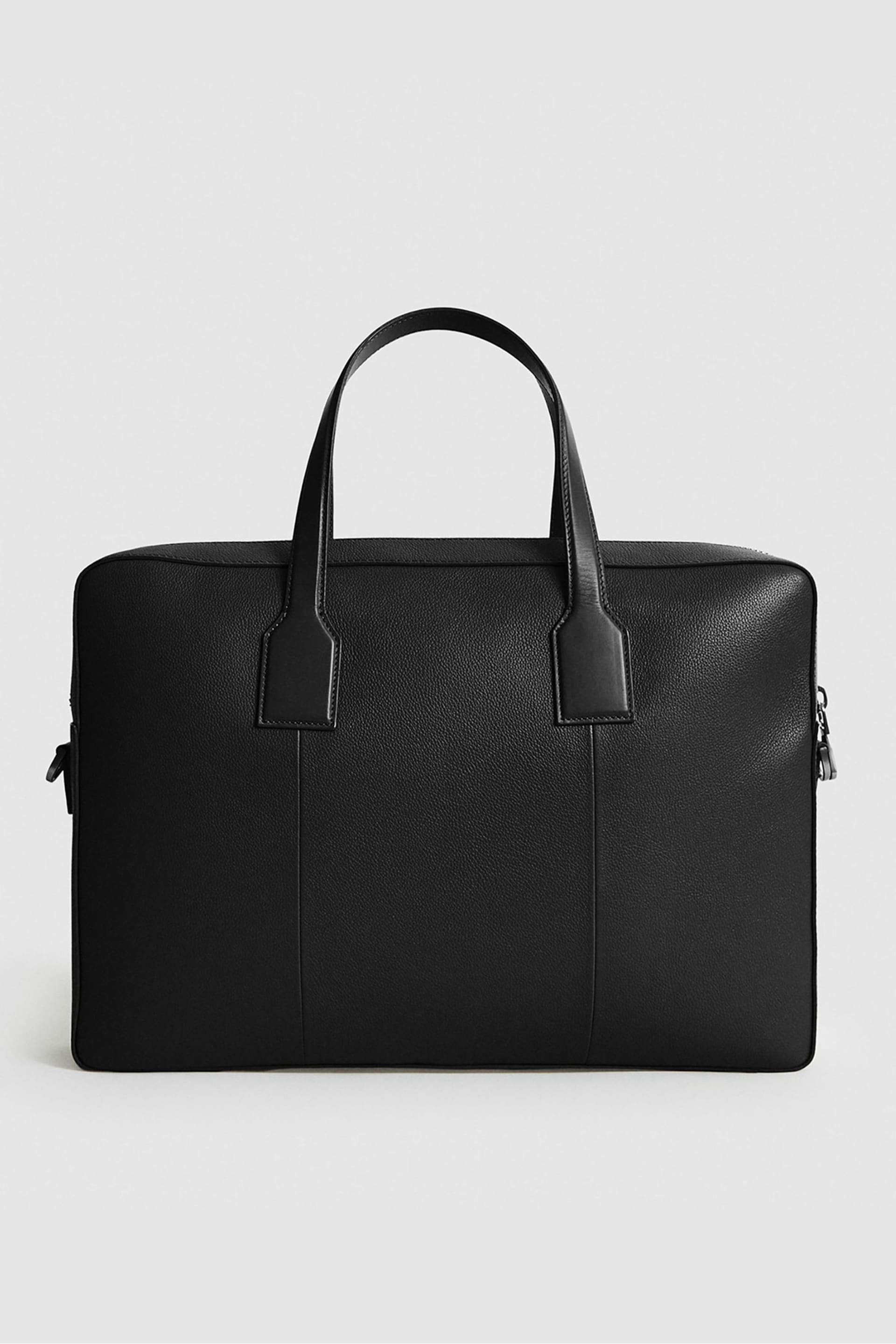 Reiss Black Elliott Leather Briefcase - Image 5 of 5