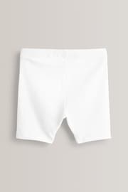White Regular Length 5 Pack Cotton Rich Stretch Cycle Shorts (3-16yrs) - Image 3 of 4