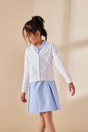 White Cotton Rich Bow Pocket School Cardigan (3-16yrs) - Image 1 of 5