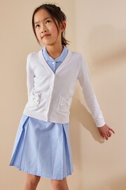 White Cotton Rich Bow Pocket School Cardigan (3-16yrs) - Image 2 of 5