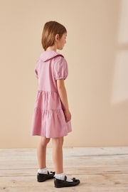 Red Cotton Rich School Gingham Tiered Pretty Collar Dress (3-14yrs) - Image 2 of 7