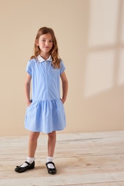 Blue Cotton Rich School Gingham Zip Dress (3-14yrs) - Image 1 of 8