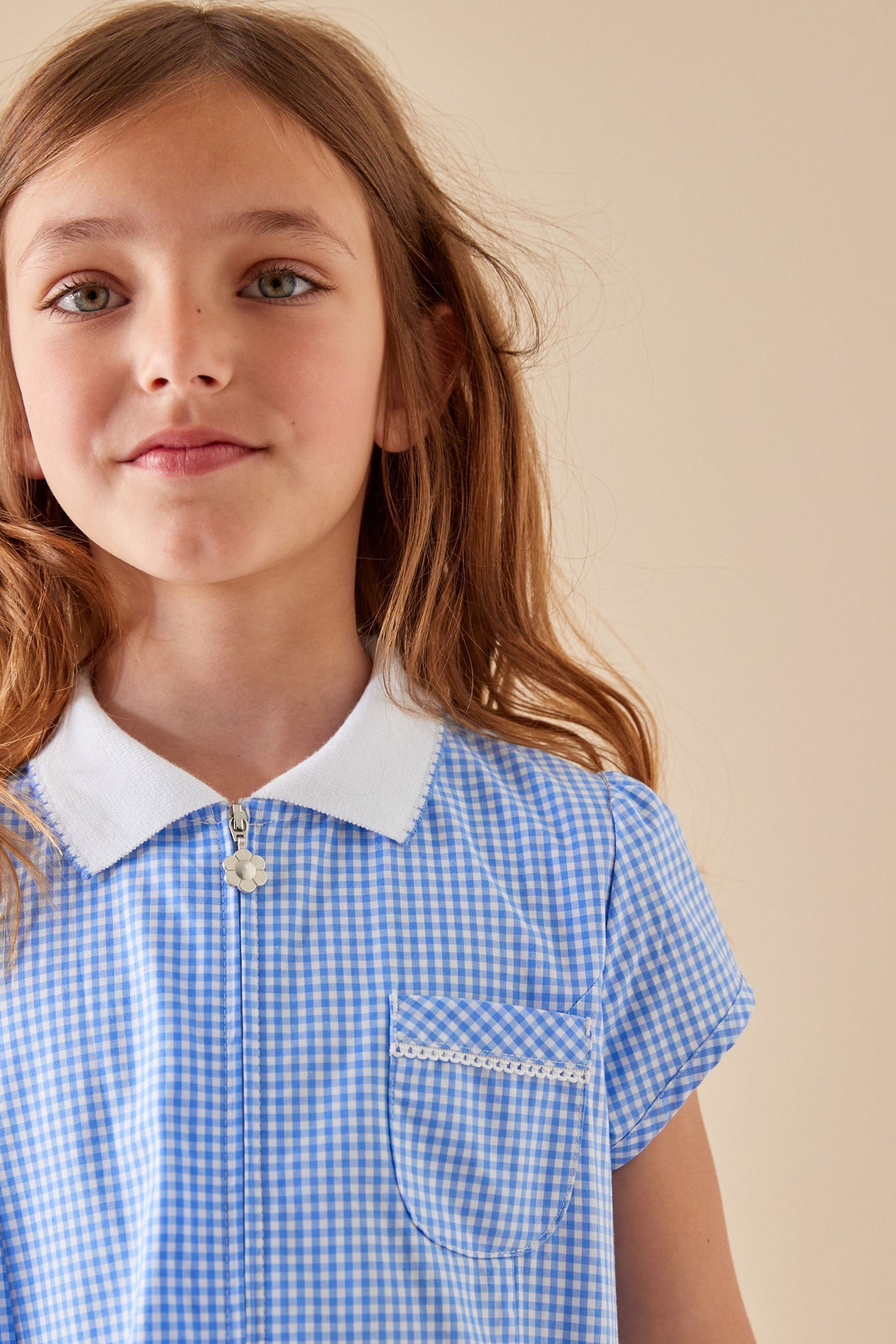 Gingham zip school dress shop