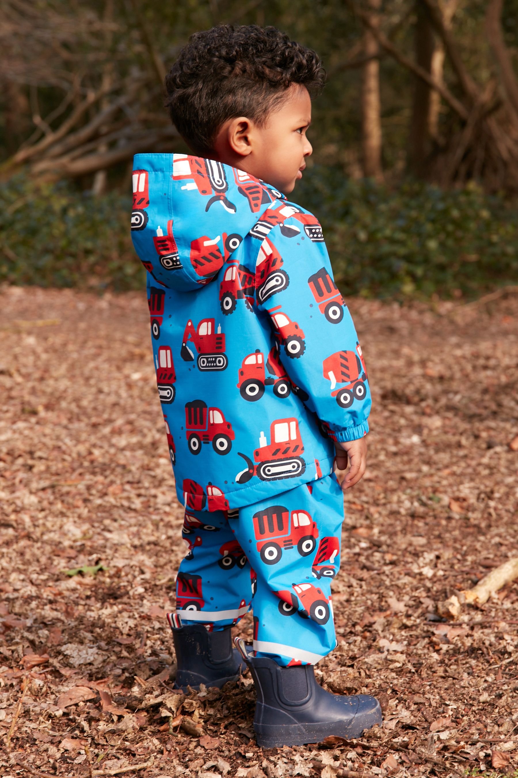 Buy Cobalt Blue Fire Engine Waterproof Jacket And Trousers Set 3mths 7yrs from Next Luxembourg