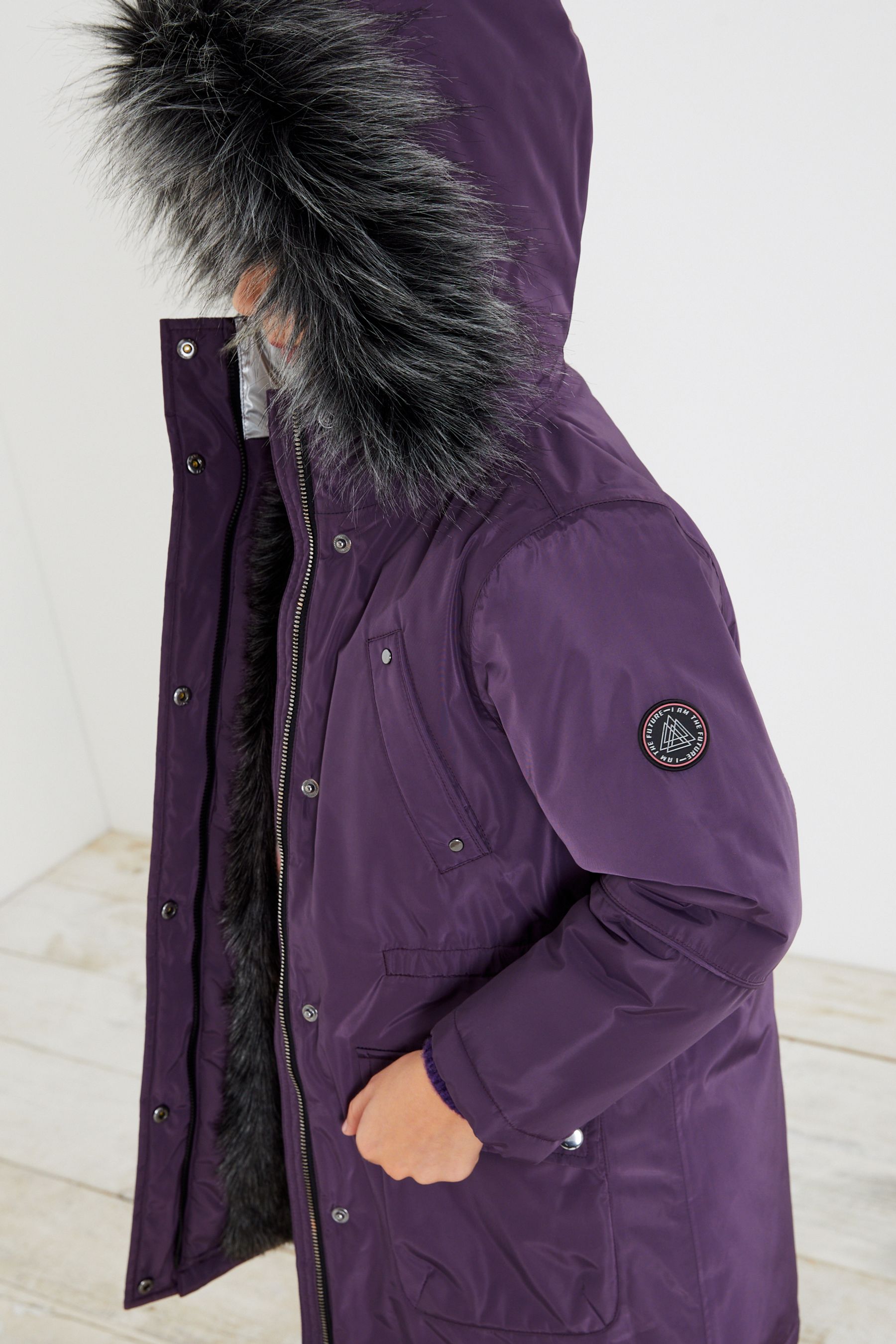 Buy Purple Next Shower Resistant Faux Fur Trim Parka Coat 3 16yrs from Next Luxembourg