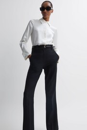 Reiss Black Haisley Tailored Flared Suit Trousers - Image 3 of 5