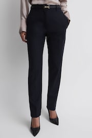 Reiss Navy Haisley Petite Wool Blend Tapered Suit Trousers - Image 1 of 5