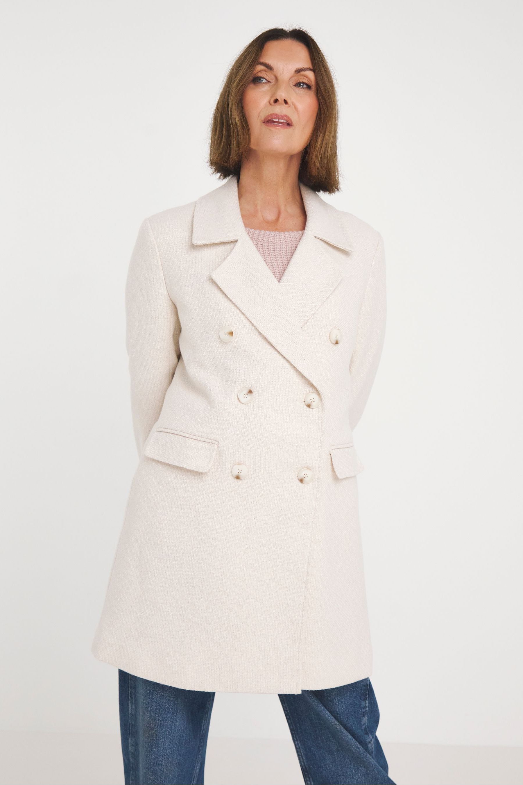 Buy JD Williams Nude Textured Pea Coat from Next Romania