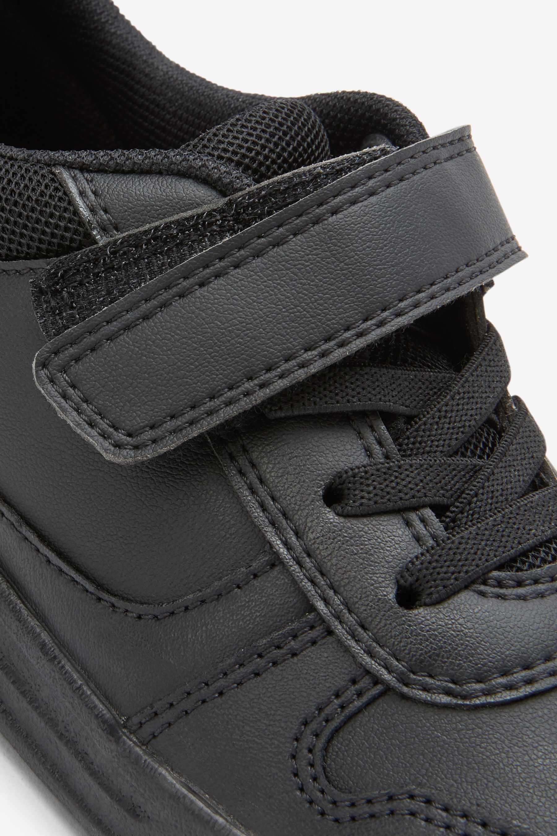 Plain black velcro trainers shop