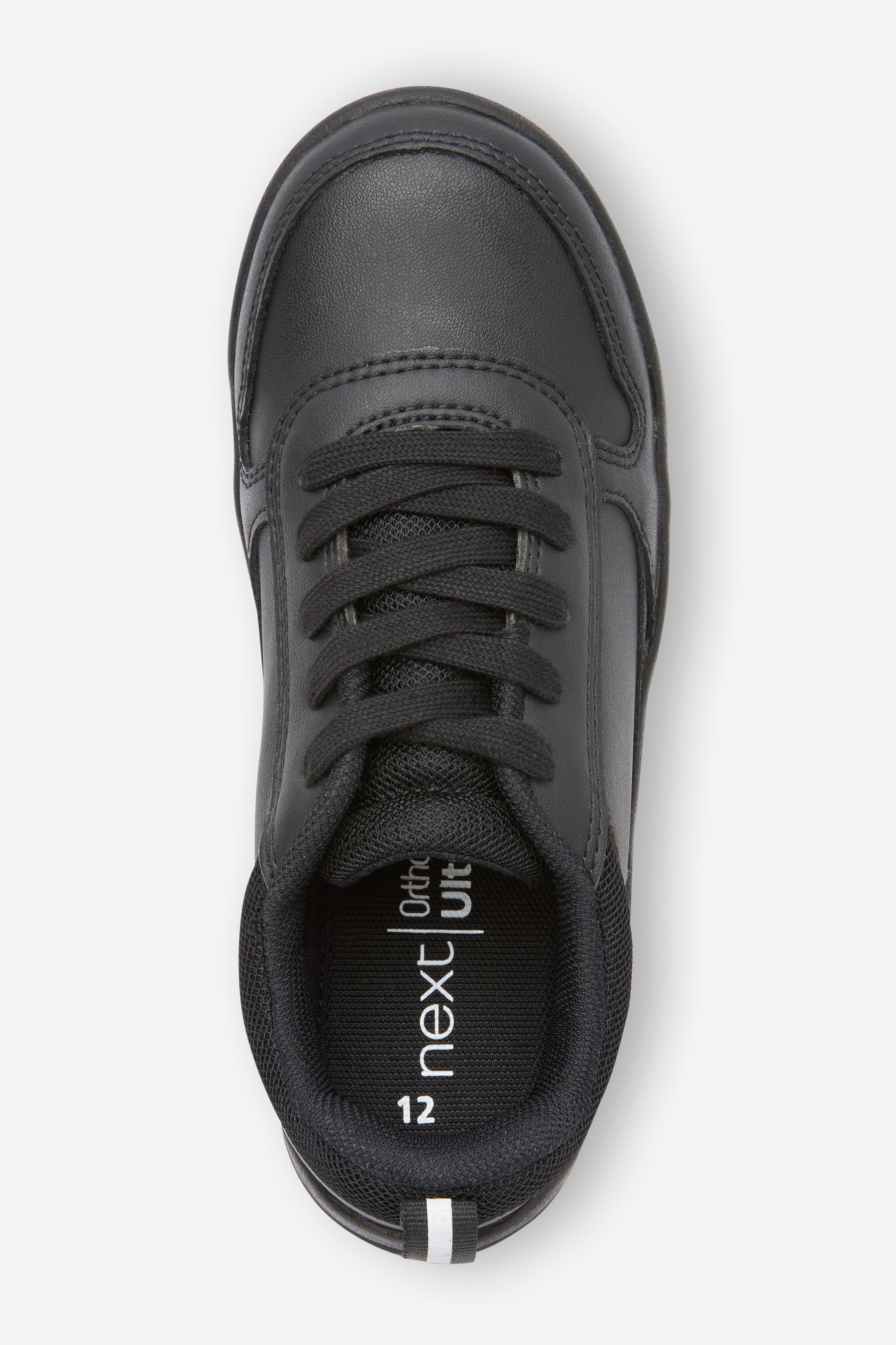 NEXT Black Standard Fit F Lace Up School Trainers 5 EU 38 Boys