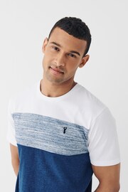 White/Blue Marl Block T-Shirt - Image 4 of 5