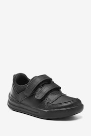 Black Strap Touch Fasten Wide Fit (G) School Trainers - Image 3 of 10