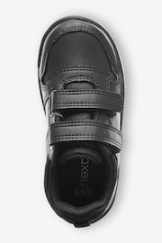 Black Strap Touch Fasten Wide Fit (G) School Trainers - Image 5 of 10