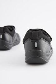 Black Strap Touch Fasten Wide Fit (G) School Trainers - Image 8 of 10