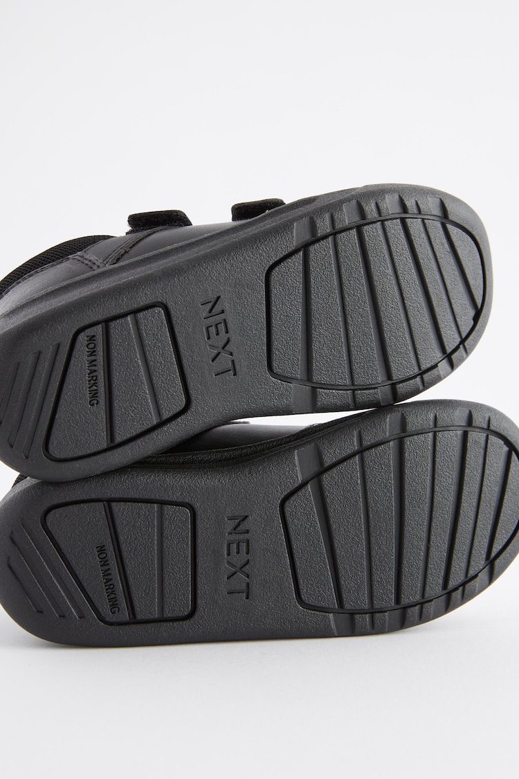 Black Strap Touch Fasten Extra Wide Fit (H) Double Strap Touch Fastening School Trainers - Image 6 of 6