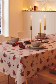 Catherine Lansfield Red Christmas Robins Table Cloth - Image 1 of 2