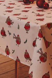 Catherine Lansfield Red Christmas Robins Table Cloth - Image 2 of 2