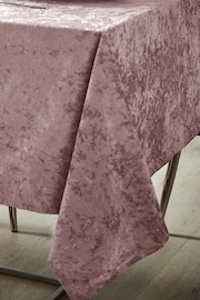 Catherine Lansfield Blush Pink Crushed Velvet Table Cloth - Image 2 of 2