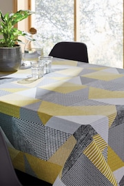 Catherine Lansfield Ochre Yellow Larsson Geo Table Cloth - Image 1 of 2