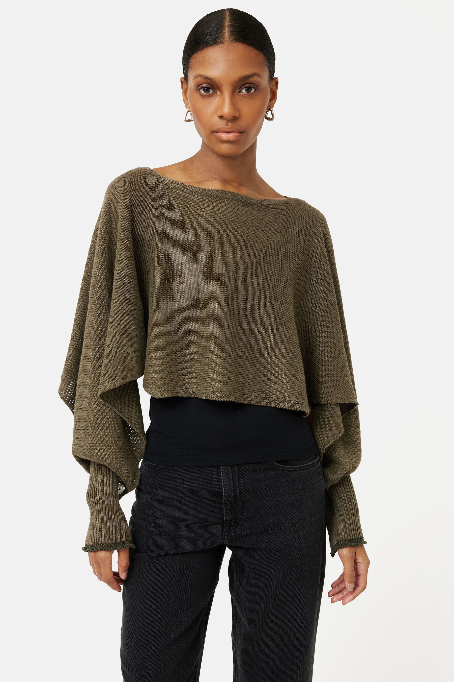 Buy Jigsaw Green 100 Linen Poncho Jumper from the Next UK online shop