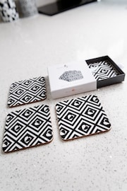 Beau And Elliot Set of 4 White Monochrome Tile - Image 2 of 8