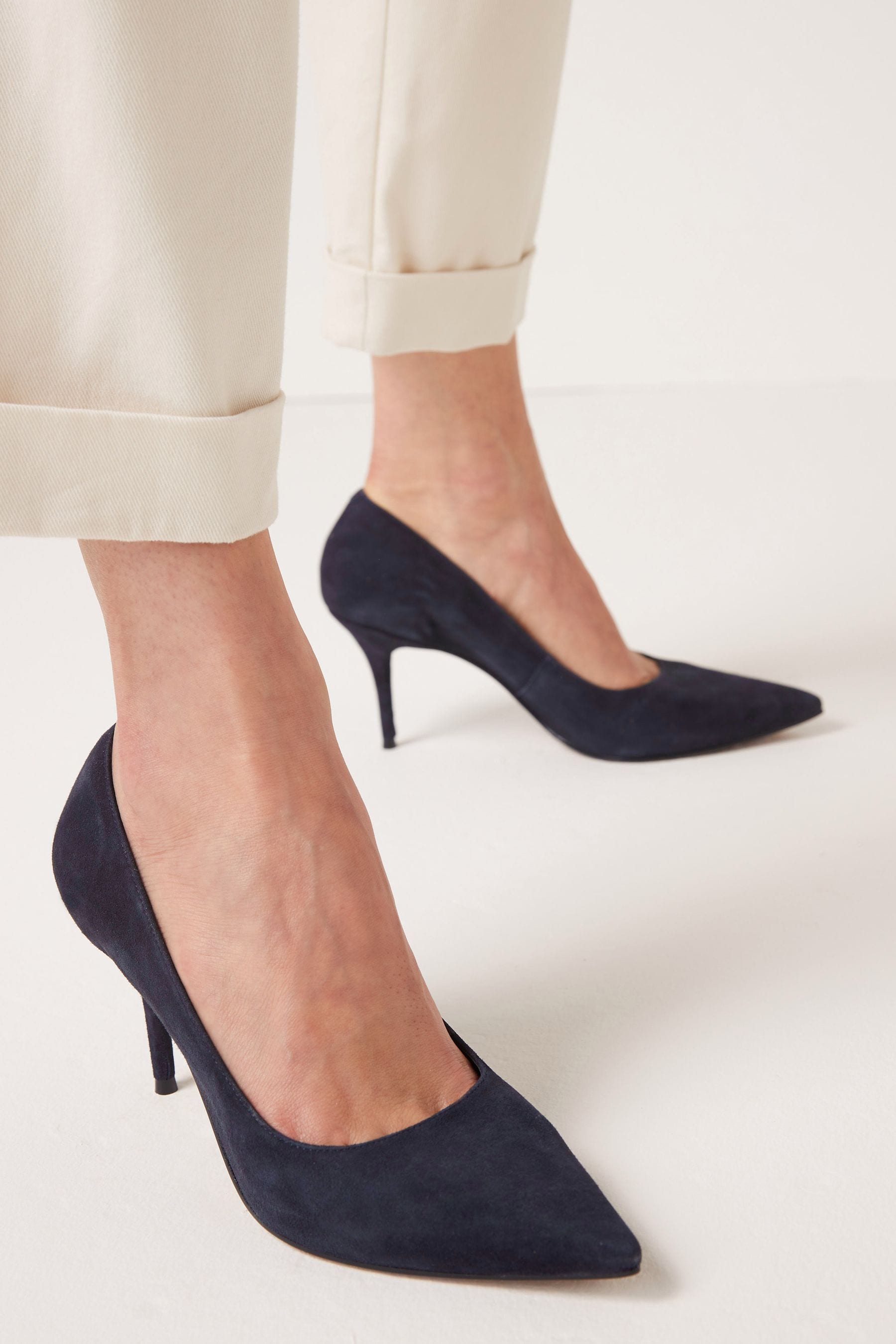 Navy leather court shoes best sale