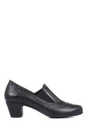 Pavers Black Ladies Leather Heeled Shoes - Image 1 of 5