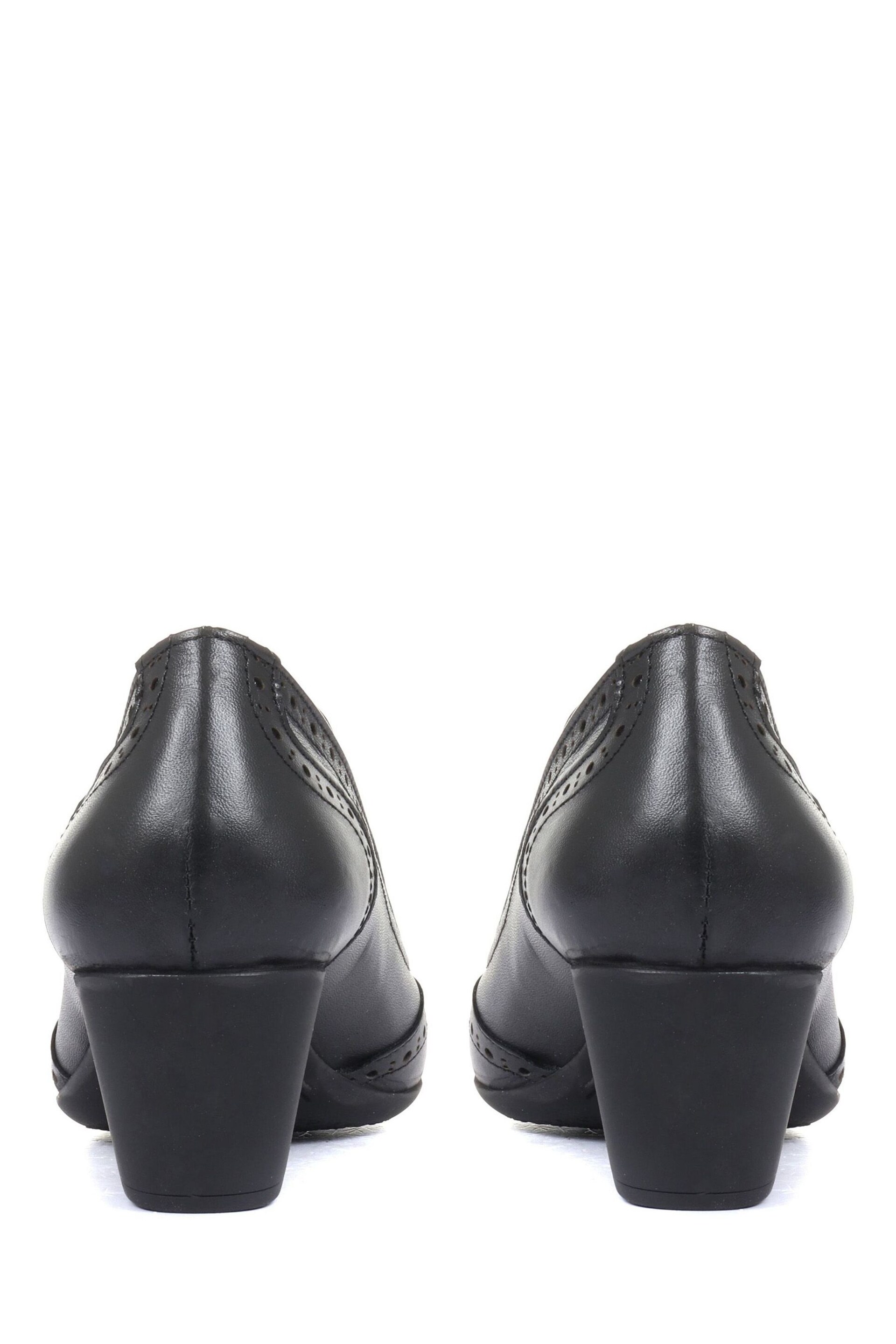 Pavers Black Ladies Leather Heeled Shoes - Image 3 of 5