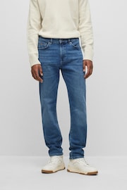 BOSS Light Blue Maine Straight Fit Stretch Denim Jeans - Image 1 of 5