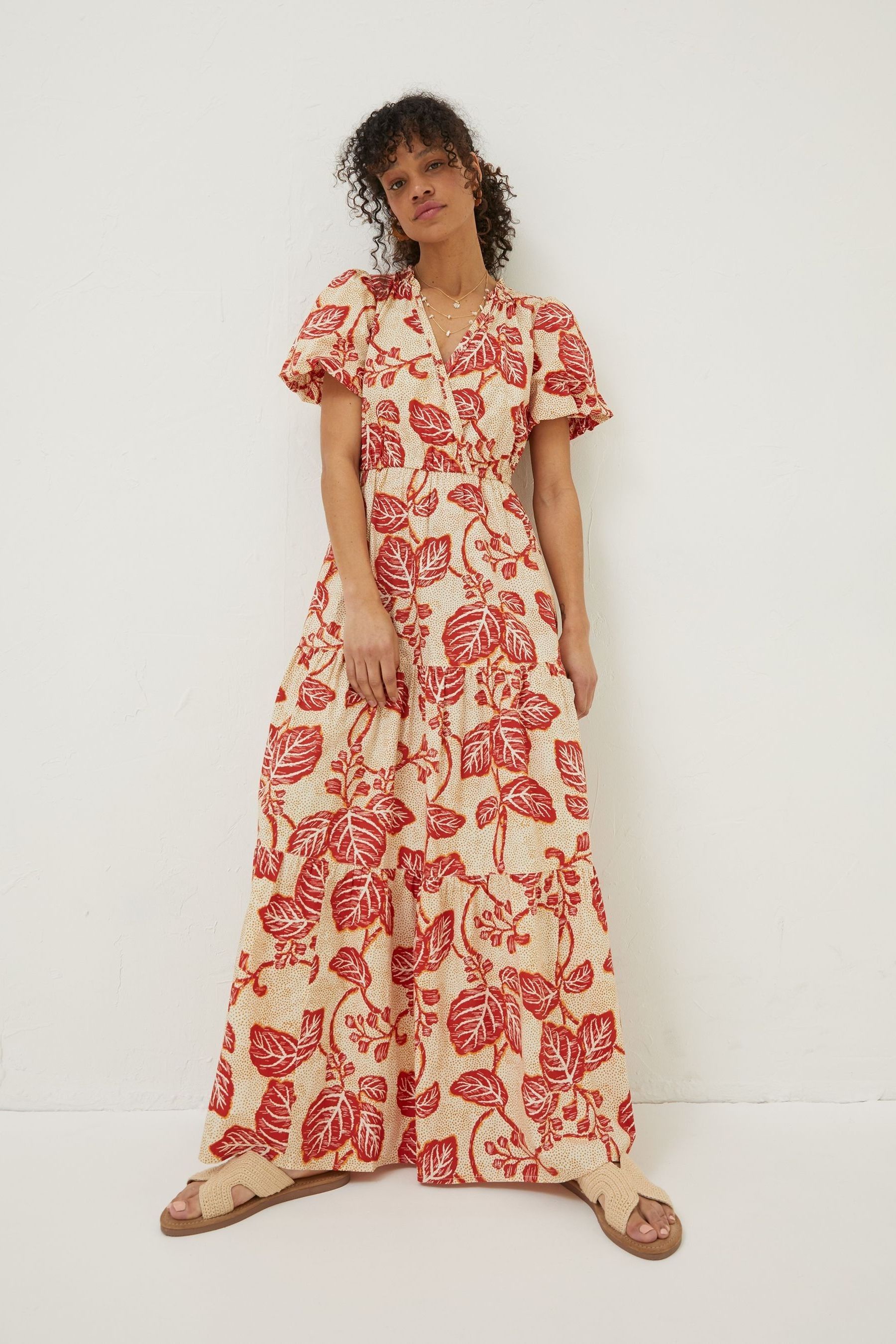 Buy FatFace Cream Aubrey Vine Floral Maxi Dress from Next Luxembourg