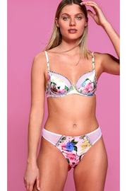 B by Ted Baker Pink Floral Satin Non Padded Under Wire Bra - Image 1 of 2