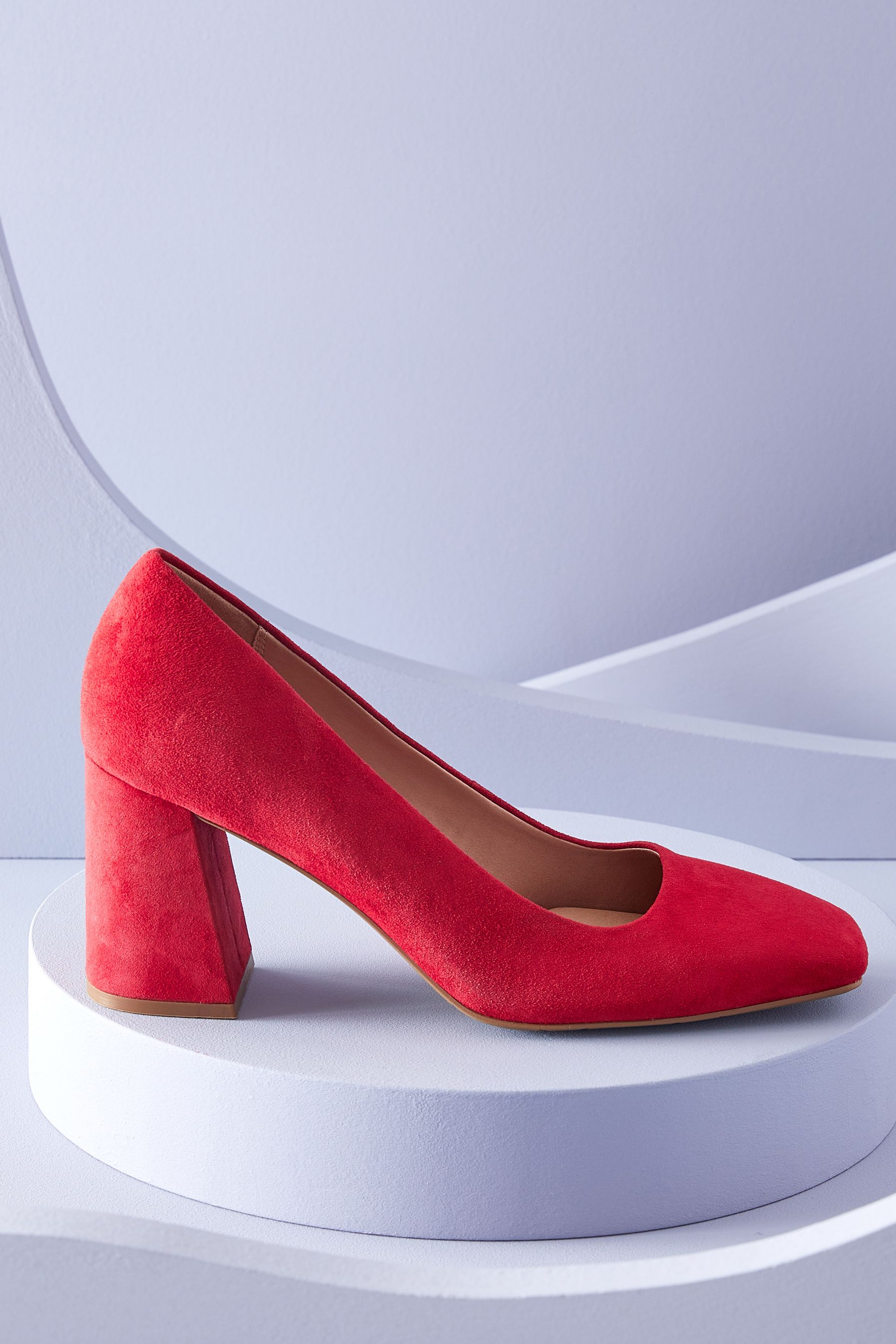 Red Forever Comfort With Motionflex Square Toe Block Heel Shoes