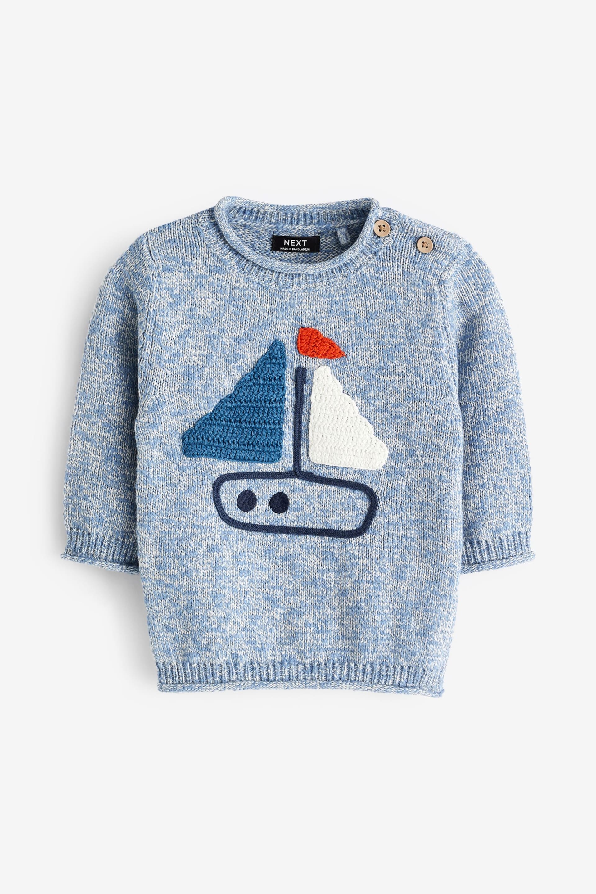 Blue Character Boat Knit Crew Jumper (3mths-7yrs) - Image 4 of 6